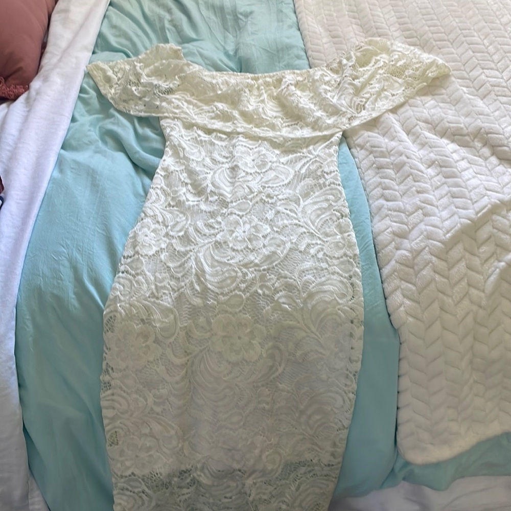 White laced dress, Charlotte Russe.